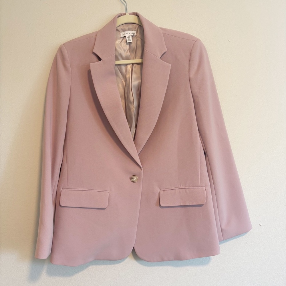 Topshop Women's Pink/Lilac Blazer Size 4